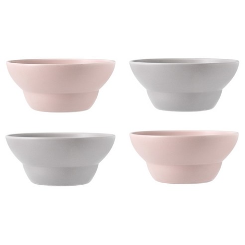 보울보울 국산 볼볼빈티지 대접 파우더핑크 2p + 애쉬그레이 2p, 혼합 색상, 1세트