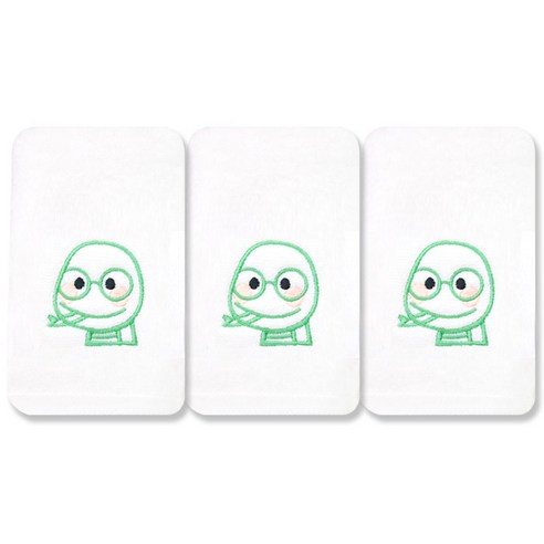 송월타월 십이지 수건 뱀, 하얀색(아이보리), 3개