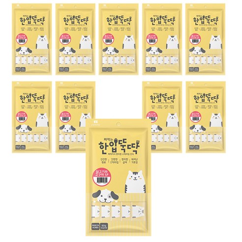 한입뚝딱 짜먹는 강아지 간식 닭고기와 고구마, 닭고기 + 고구마 혼합맛, 60g, 10개