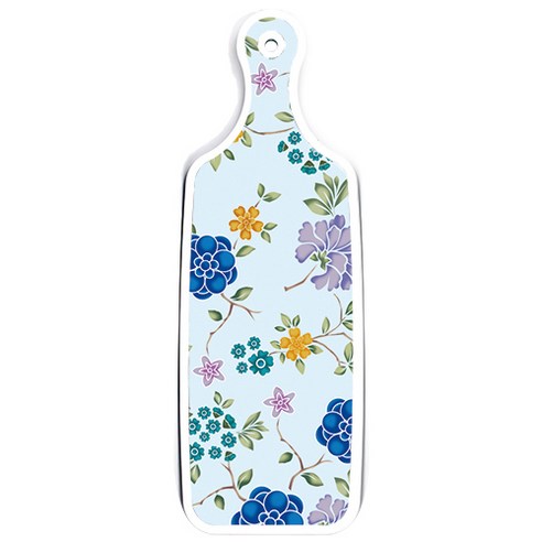 로엠디자인 양면 서빙도마 블루톤플라워, 로맨틱블루floral비색, 1개