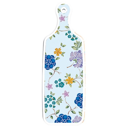 로엠디자인 양면 디자인 서빙 도마 보드 토끼2, 로맨틱블루floral비색, 1개