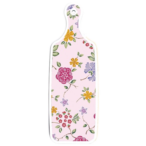 로엠디자인 양면 서빙도마 오렌지넝쿨로즈, 로맨틱레드floral연분홍색, 1개