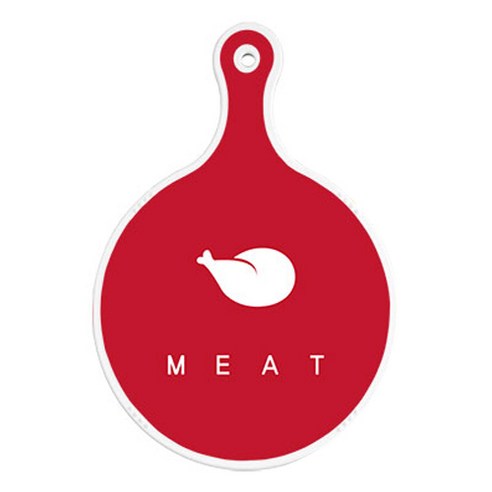 로엠디자인 양면 원형 서빙도마 미트레드, 훈색나팔꽃화이트, 1개