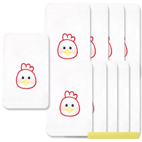 송월타월 열두간지 수건 10p + 뷰티32 수건 노랑, 닭, 1세트