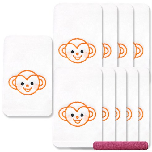 송월타월 열두간지 수건 10p + 진뷰티 수건 랜덤 발송, 원숭이, 1세트