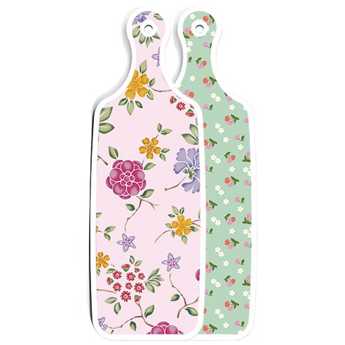 로엠디자인 양면 디자인 서빙도마 비색체리, 로맨틱레드floral연분홍색, 1개