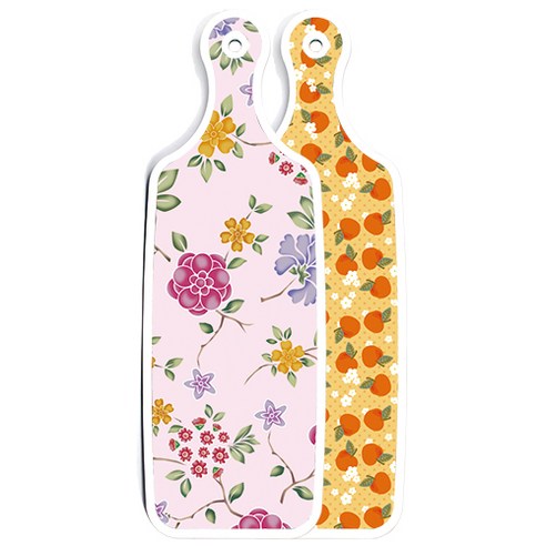 로엠디자인 양면 디자인 서빙 도마 보드 오렌지복숭아, 로맨틱레드floral연분홍색, 1개
