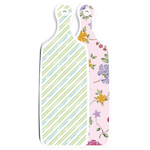 양면 서빙도마 로맨틱레드floral연분홍색, 청백색사선, 1개