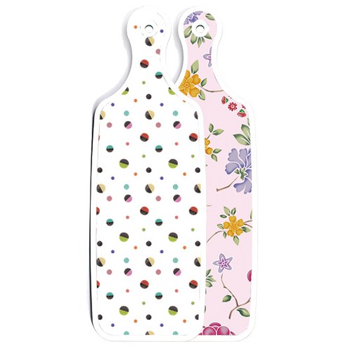 로엠디자인 양면 디자인 서빙도마 로맨틱레드floral연분홍색, 배색원형, 1개