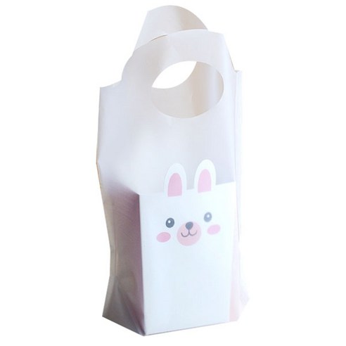 이홈베이킹 메모 팝콘 트레이 10p + 손잡이 무지봉투 10p, 토끼, 1세트