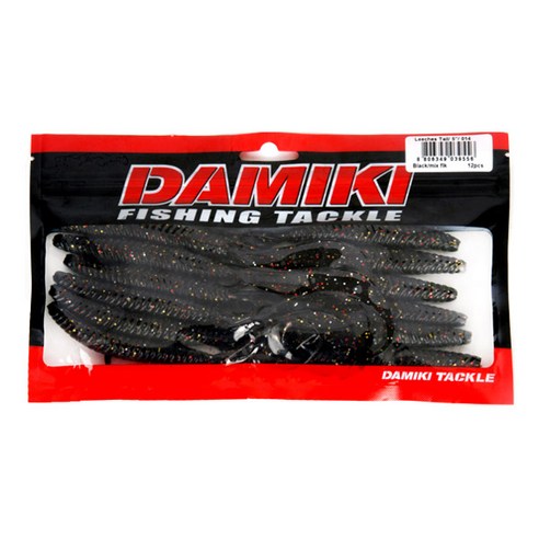 다미끼 리치 테일 루어 5인치 12p, 014 BLACK MIX FLAKE, 7.5g