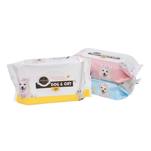 자연처럼 도그앤캣 반려동물 물티슈 랜덤 발송, 30개입, 3팩