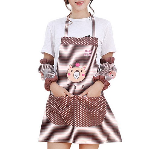 스토어33 애플 곰돌이 주방 앞치마, D, 1개