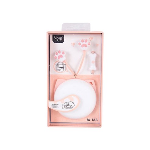 필템 고양이 발바닥 이어폰, M-133, 핑크