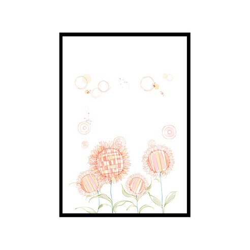 더윤 북유럽 캔버스액자 FLO0025, 메탈블랙