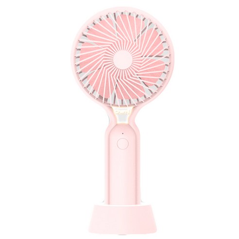 케미 LED 퍼플텍 7엽날개 2550mAh 대용량 핸드 홀드팬, HEA-008, Pink