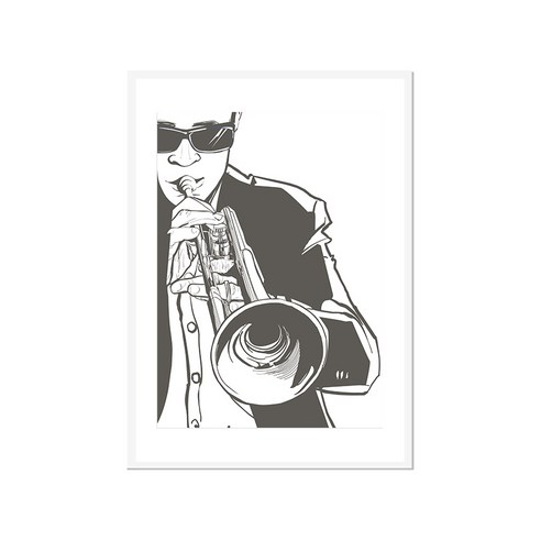 더윤 북유럽 캔버스액자 MUS0007, 메탈화이트