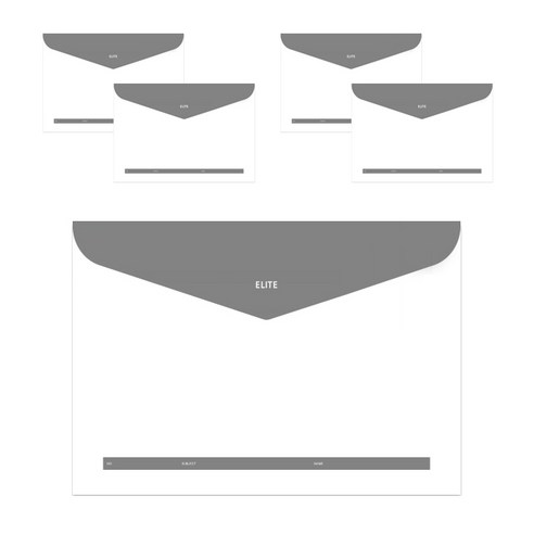 투영디자인 엘리트 포켓 봉투화일, 그레이, 5개입