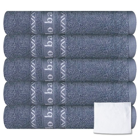 송월타월 이디 수건 5p + 호텔핸드타올, 파랑, 1세트
