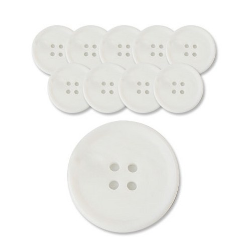 두양 패션포인트 옥스퍼드 무광단추 25mm, WT, 10개