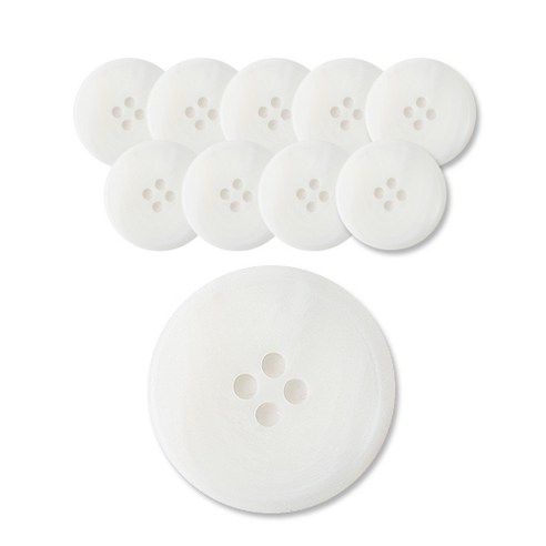 두양 패션포인트 카페인 무광단추 25mm, WT, 10개입