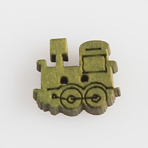 HR빅버튼 나무단추 기차 13mm, 그린, 8개입