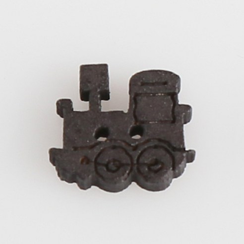 HR빅버튼 나무단추 기차 13mm, 블랙, 4개입