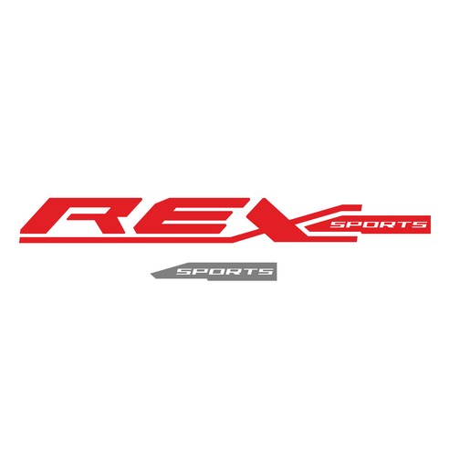 그리븐 렉스턴스포츠 닉네임 REX 데칼 스티커 50cm, 레드 + 미들그레이, 2개입