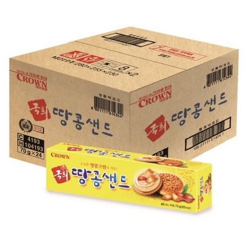 크라운 국희 땅콩샌드, 70g, 24개