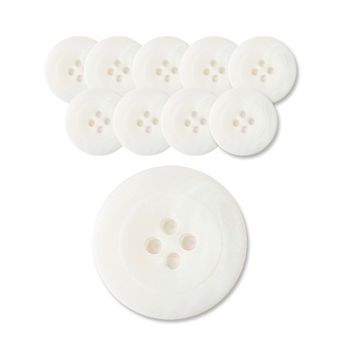 패션포인트 폴리탄 단추 무광 23mm, WT, 10개