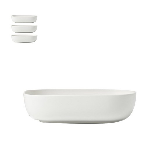 보울보울 레트로라인 오발볼 23cm, 밀크화이트, 4개입
