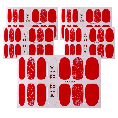 아리코 네일 레드와인 손톱 스티커 세트, QF368, 5세트