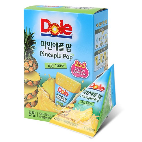 돌 파인애플 팝 주스, 62ml, 8개