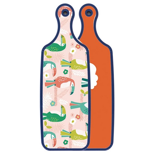 로엠디자인 블루에디션 서빙 양면 도마 보드 김치주황, 구관조핑크, 1개