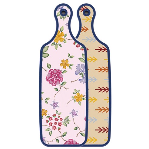 로엠디자인 블루에디션 양면 서빙도마 소나무두목색, 로맨틱레드floral연분홍색, 1개