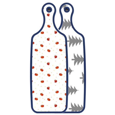 로엠디자인 블루에디션 양면 디자인 서빙도마 숲패턴3, 다홍사과패턴, 1개