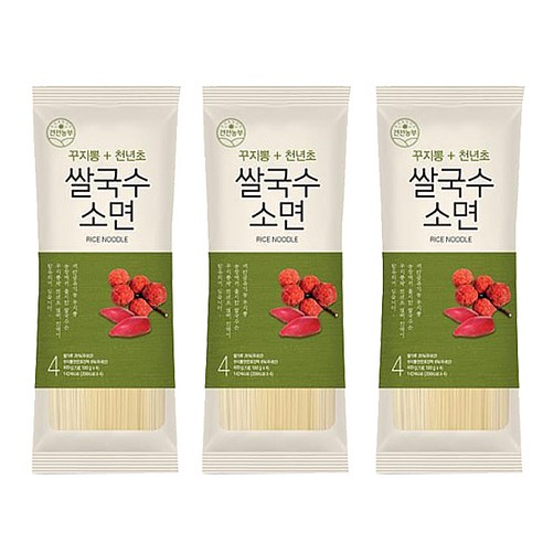 건전농부 꾸지뽕천년초 쌀국수 소면, 400g, 3개