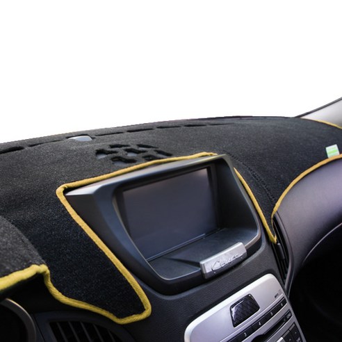본투로드 에코 차량용 대쉬보드커버 블랙 원단 옐로우 라인 + DUB 종이 방향제, 올뉴카니발 2015년~(센터유)