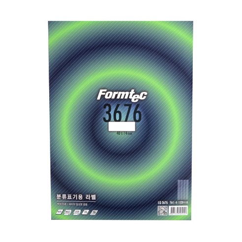 폼텍 분류표기용 전산라벨 LQ-3676 40 x 14 mm 20p, 76칸, 1개