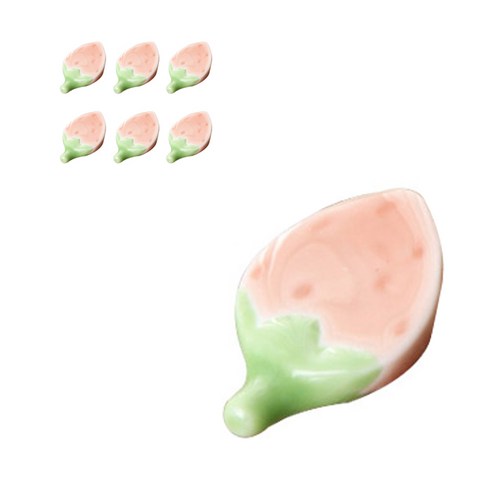 앤티스 주방용품 세라믹 젓가락 거치대, 딸기핑크, 7개입