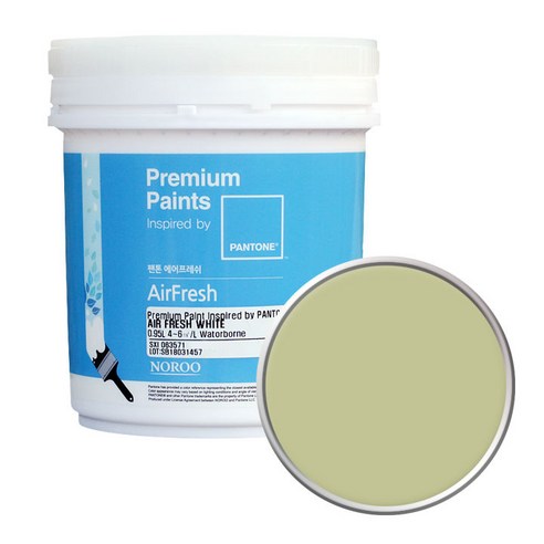 노루페인트 팬톤 에어프레쉬 무광 수성 페인트 1L, 13-0522 Pale Green