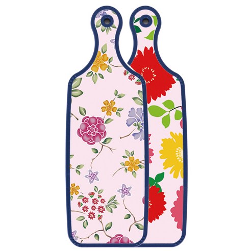 로엠디자인 블루에디션 양면 서빙 도마 국화핑크분홍, 로맨틱레드floral연분홍색, 1개