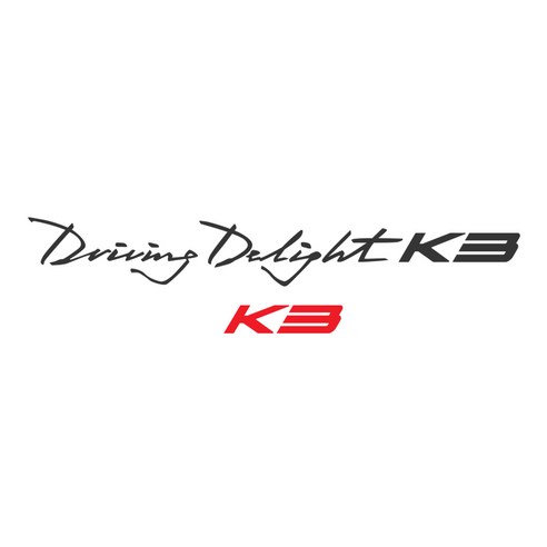 그리븐 기아 올뉴 K3 튜닝 데칼 레터링 + 포인트 로고 스티커 10281 42cm, 다크 그레이, 레드, 1세트