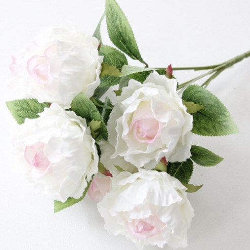 블럭마트 조화꽃 모란장미 7p, 핑크하트