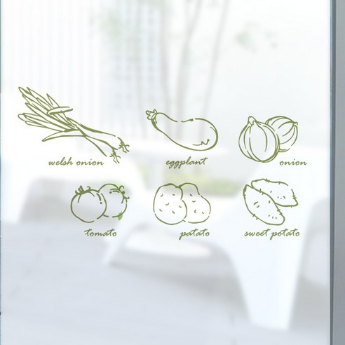 디자인수풀 컬러 안개 창문용 시트, 야채 가게