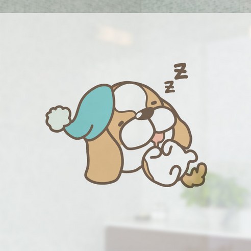 디자인수풀 컬러 안개 창문용 시트지, 큐트도그 02