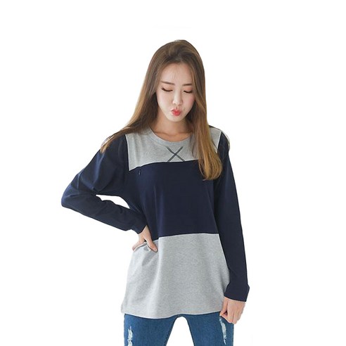 메르 긴팔 3단수유티셔츠