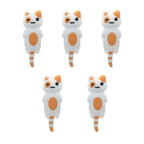 앤티스 주방용품 후크 타입 정면 고양이 냉장고 자석 5p, 윙크 브라운