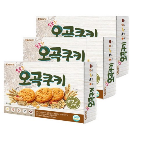 크라운 옹골진오곡쿠키, 288g, 3개
