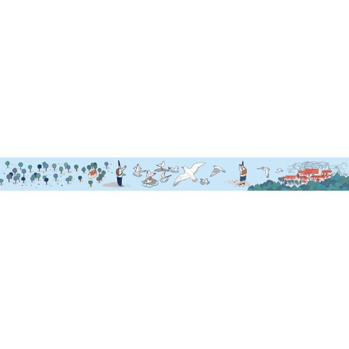 해피트레이딩 화이트 도시 핸드 마스킹테이프 30mm x 5m + 15mm x 5m + 7mm x 5m 2p, 씨걸, 1세트